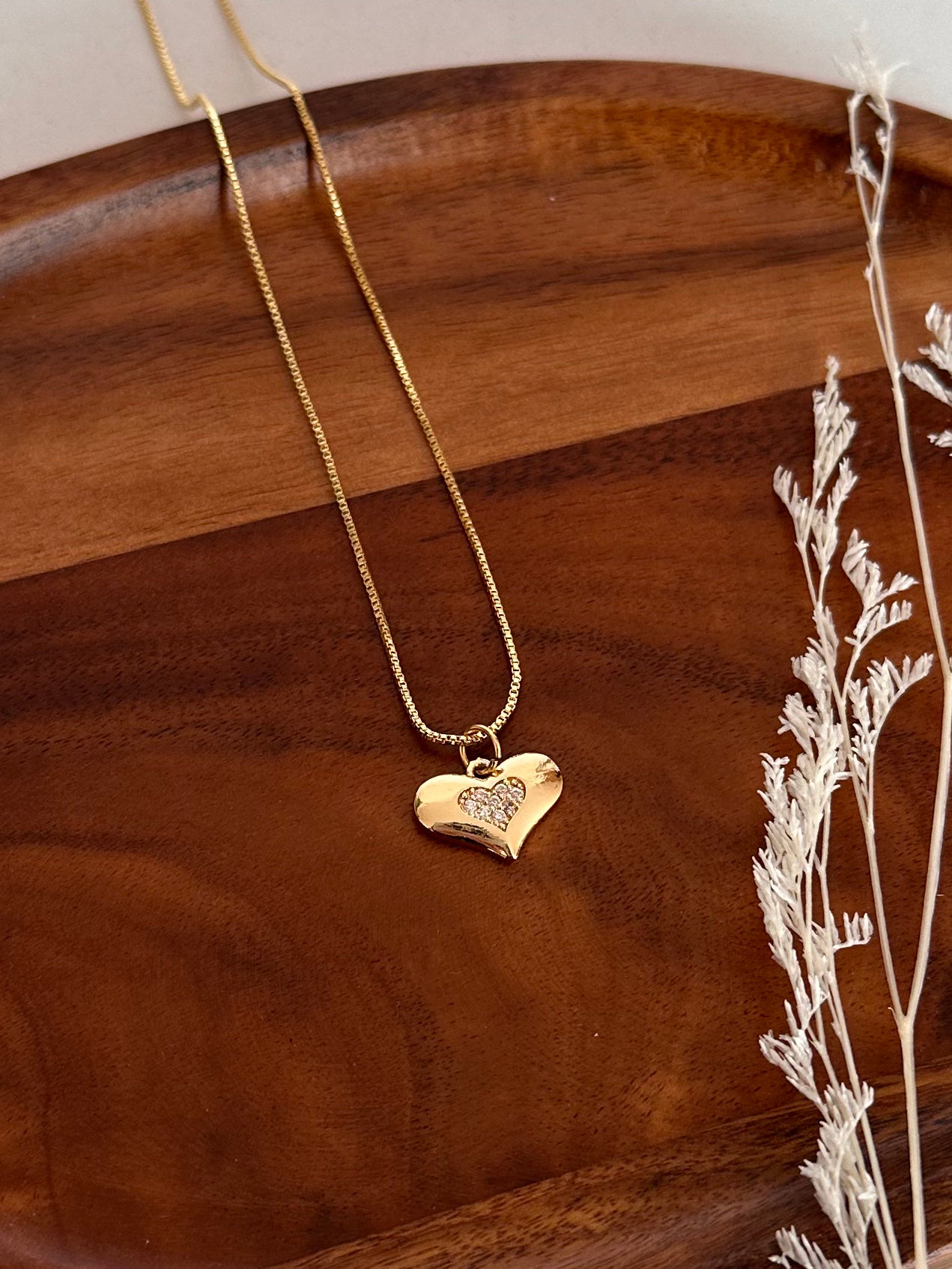Collar corazón circón