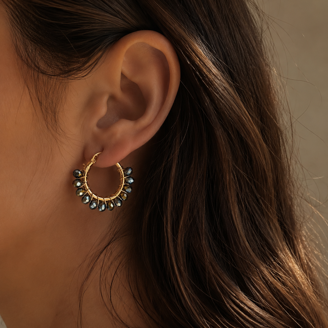 Aros Esmeralda Dorados