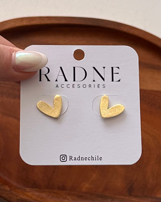 Aros corazón oro