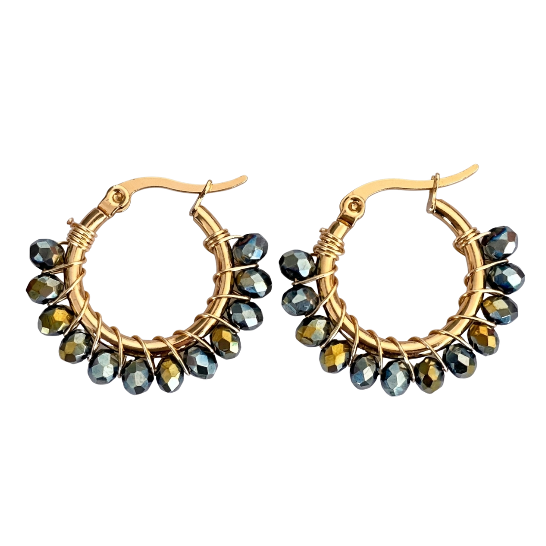 Aros Esmeralda Dorados