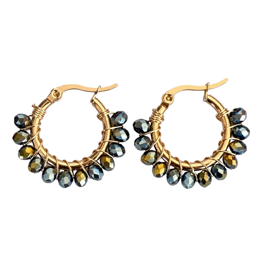 Aros Esmeralda Dorados