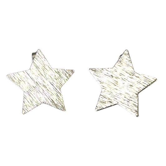 Aros enchape estrella plata