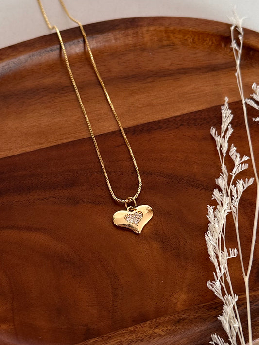 Collar corazón circón