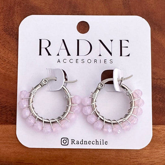 Aros rosa plateadas