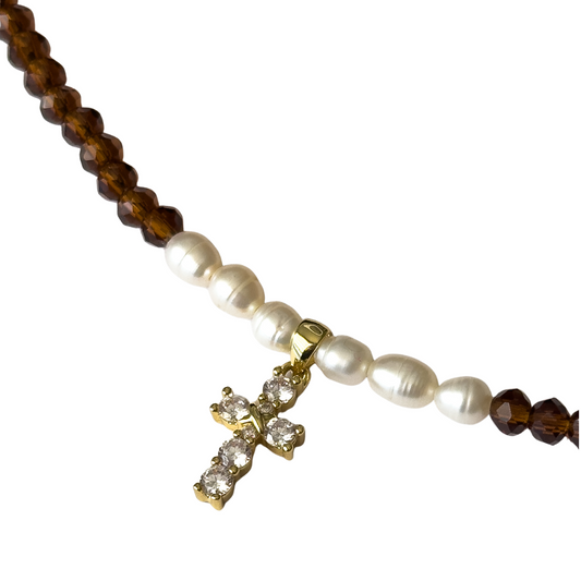 Collar cruz circon