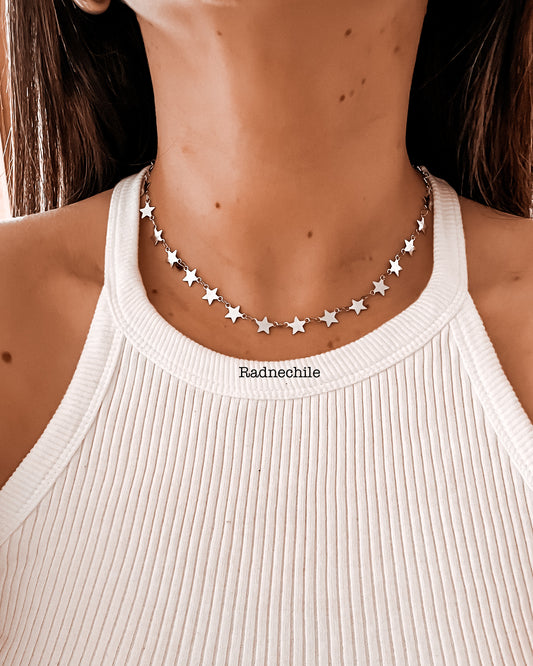 Collar acero estrellas