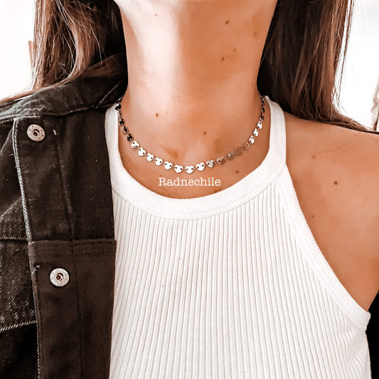Collar corazones acero